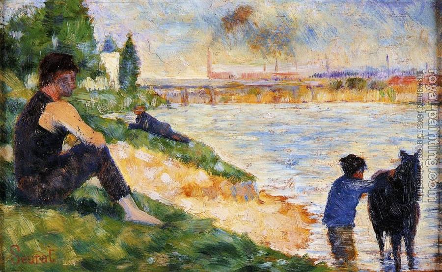 Georges Seurat : Bathing at Asnieres, The Black Horse
